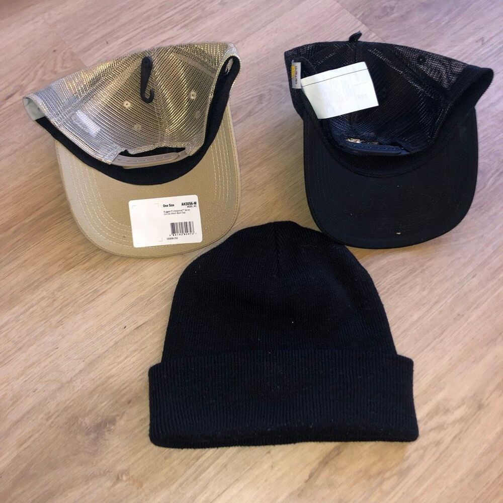 CARHARTT HAT CAP SNAPBACK ADJUSTABLE BEANIE LOT (3) NEW W TAGS MENS BLACK TAN - Picture 5 of 5